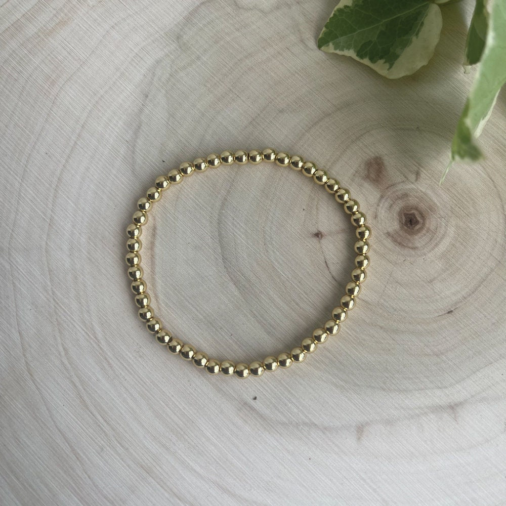 Minimalist Beaded Stacking Bracelet: Gold, Silver & Rose Gold