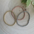 Stackable Beaded Stretch Bracelet: Gold, Silver, Rose Gold