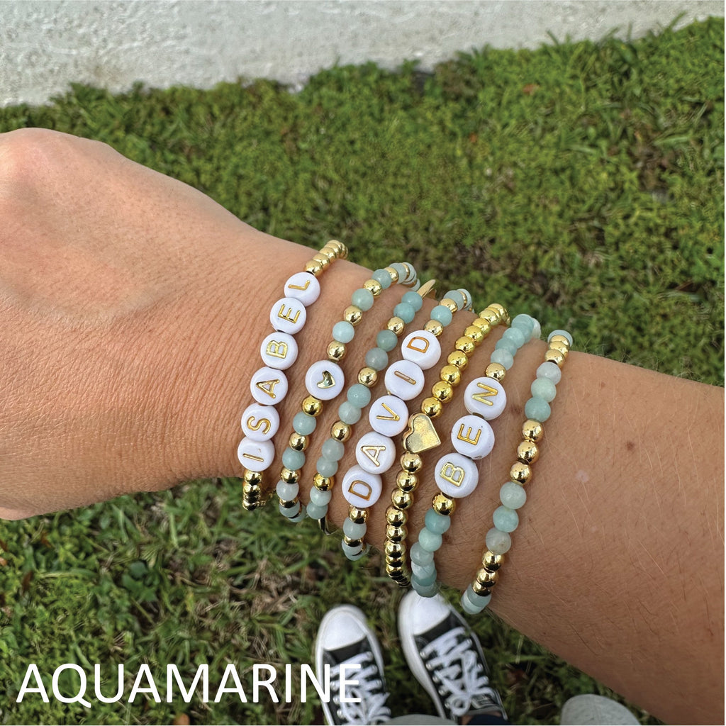 Personalized Name Beaded Bracelet: Stacking Word Bracelet