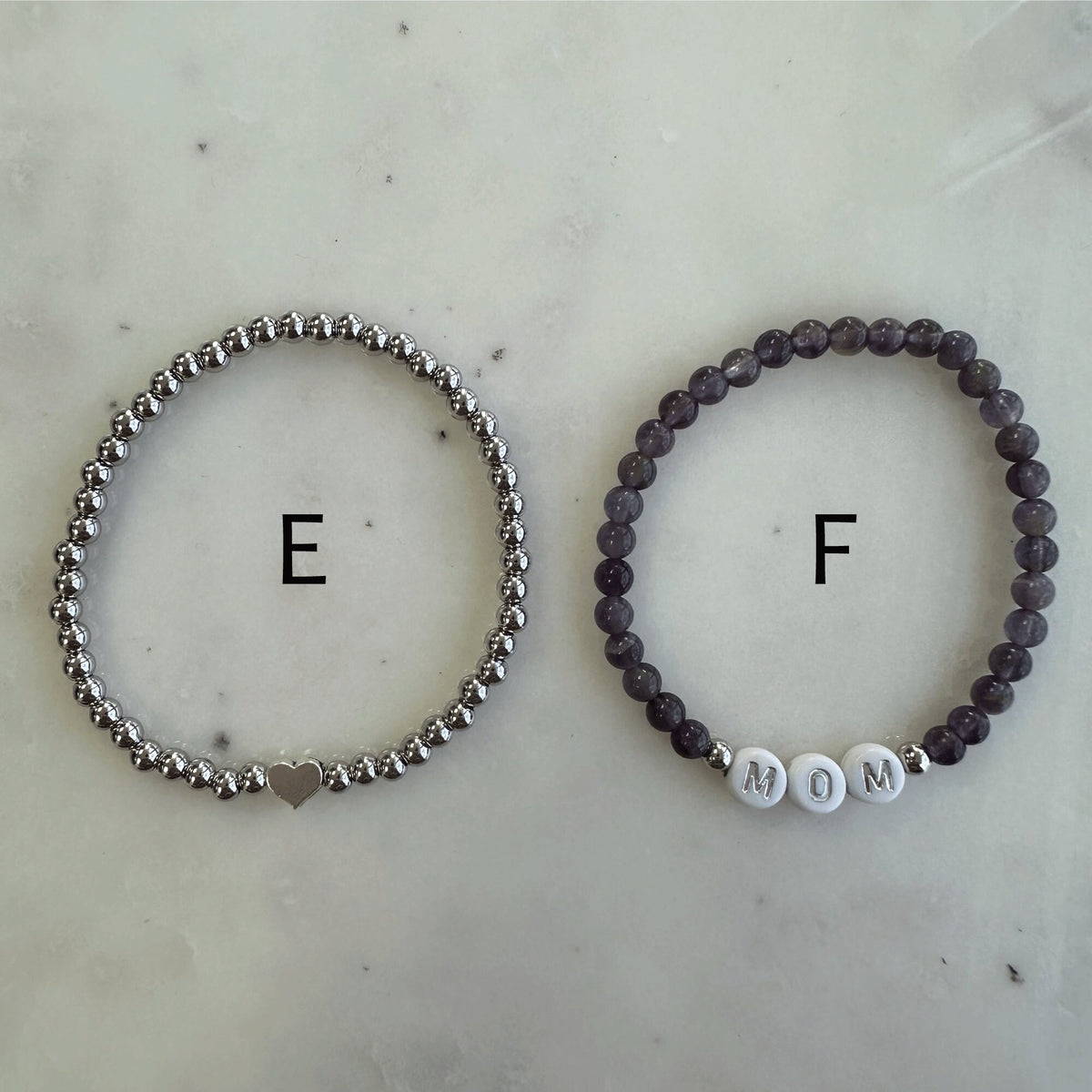 Amethyst Beaded Name Bracelet: Personalized Stacking Bracelet
