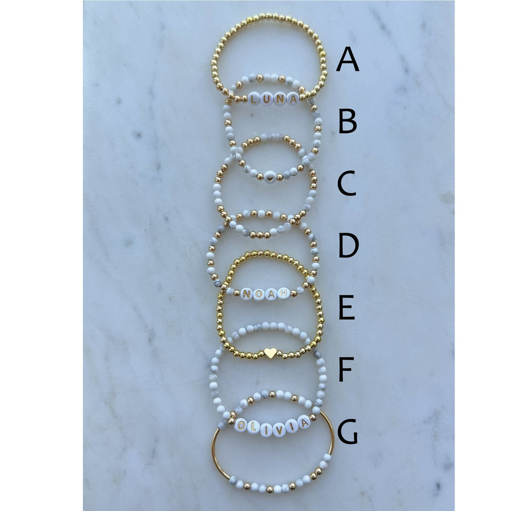 Amethyst Beaded Name Bracelet: Personalized Stacking Bracelet