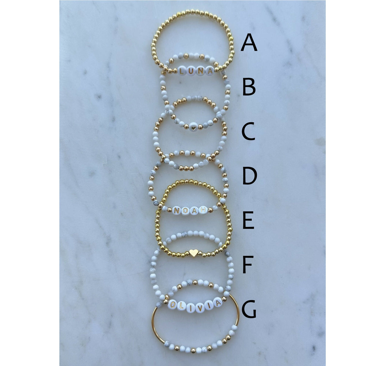 Amethyst Beaded Name Bracelet: Personalized Stacking Bracelet