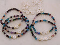 Personalized Initial Gemstone Bracelet: Mother Daughter Matching Jewelry