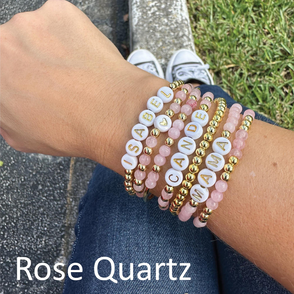 Custom Name Beaded Bracelet Stacking Mama & Kids Bracelet Gift