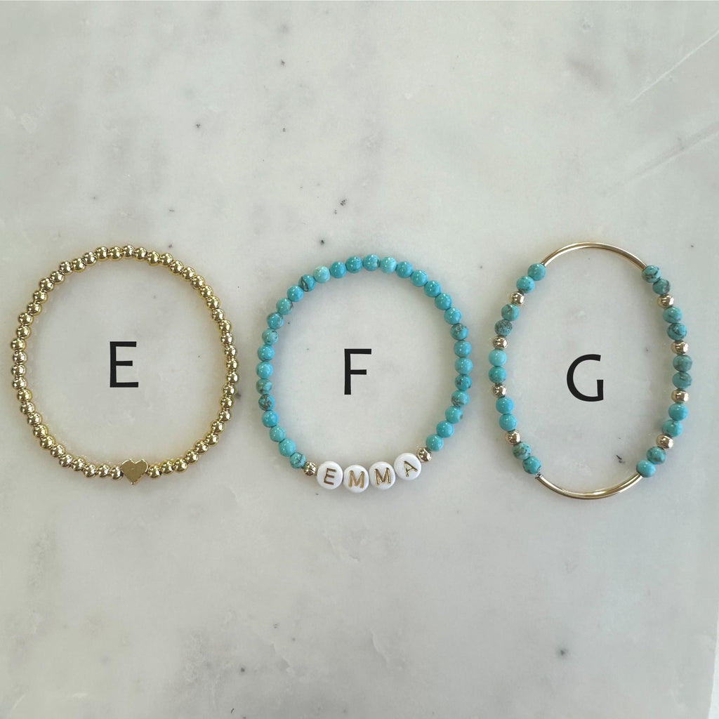 Personalized Word Bracelet Stacking Mama Bracelet Kids Name Custom Name Beaded Bracelet Strech Personalized Gift Idea Custom Jewelry Gold