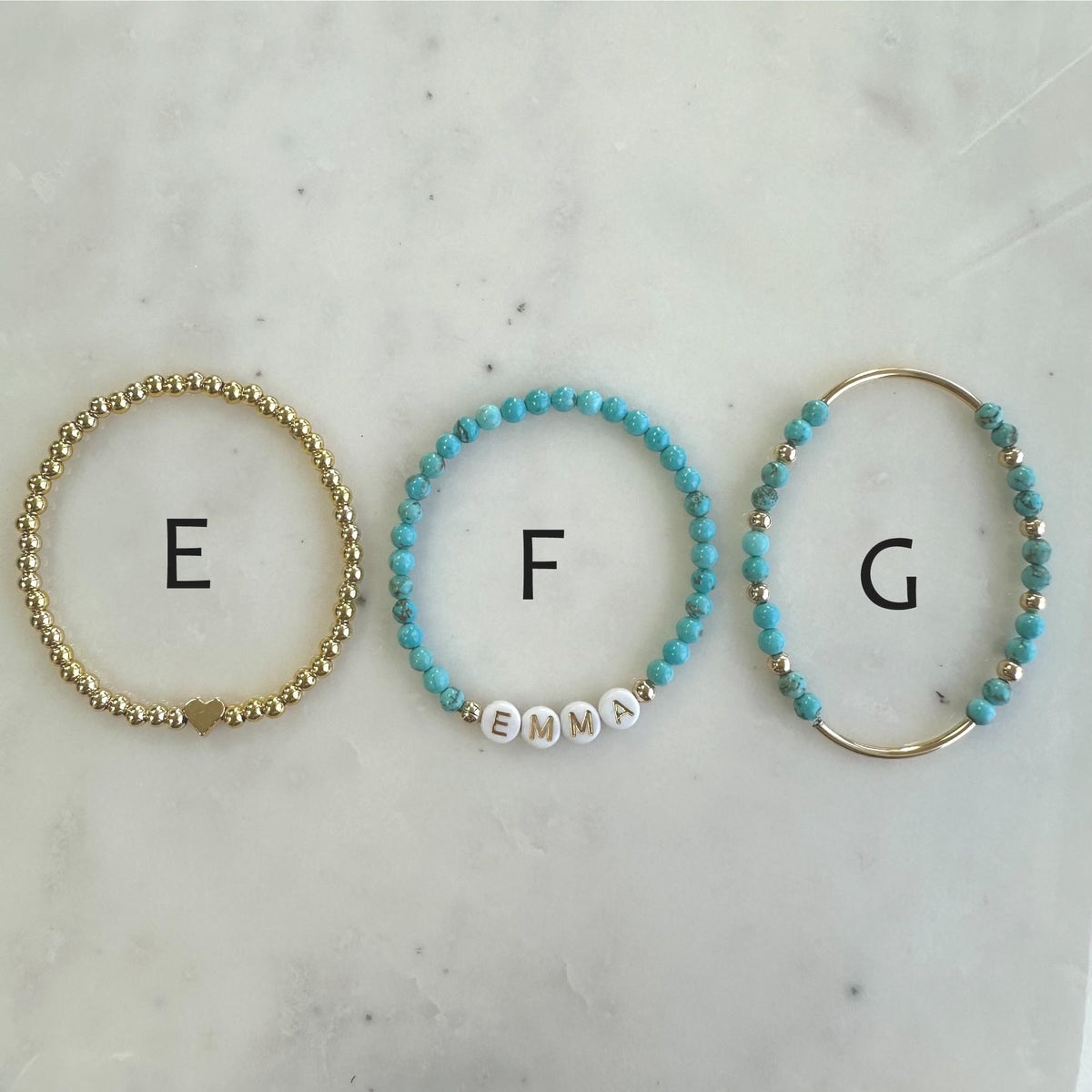 Personalized Gemstone Initial Bracelet: Custom Name Bead, Stacking Jewelry