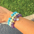 Personalized Gemstone Bracelet with Charm: Handmade Crystal Jewelry