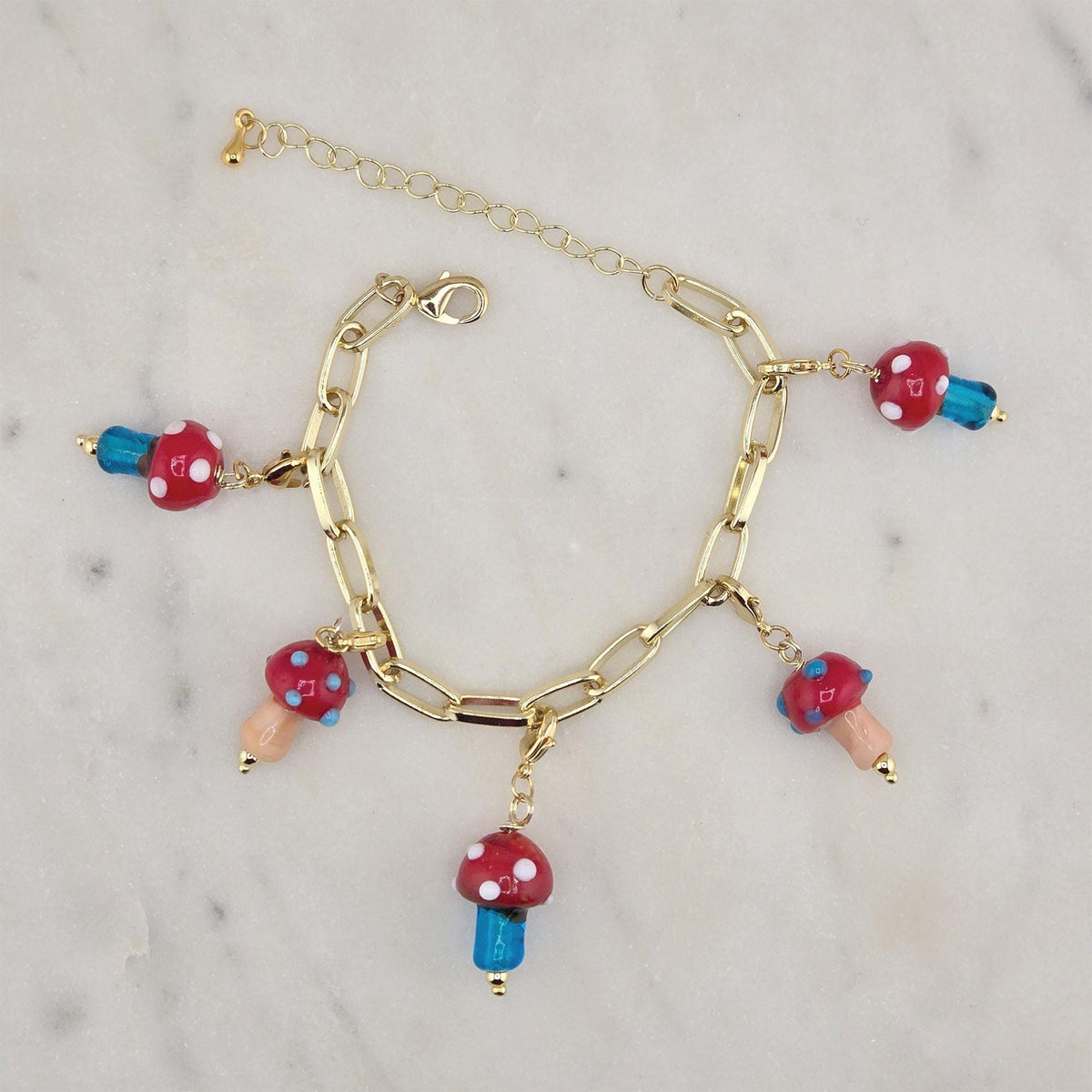 14K Gold-Plated Mushroom Necklace or Bracelet: Cottagecore Jewelry