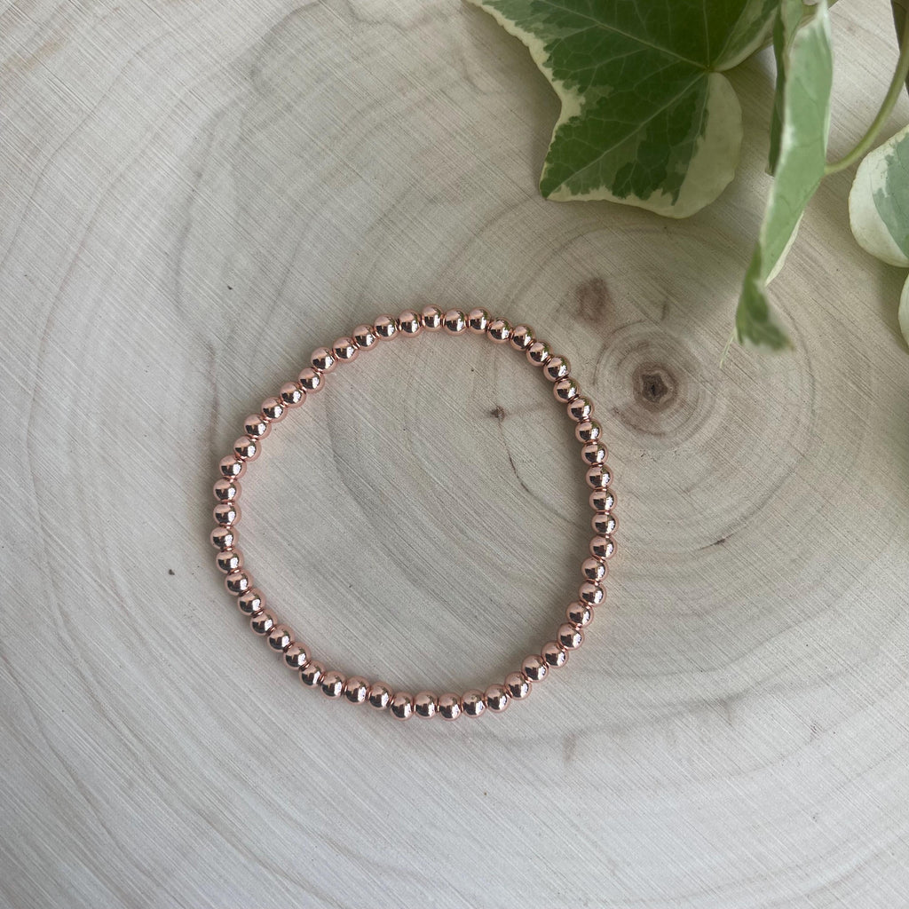 Minimalist Beaded Stacking Bracelet: Gold, Silver & Rose Gold
