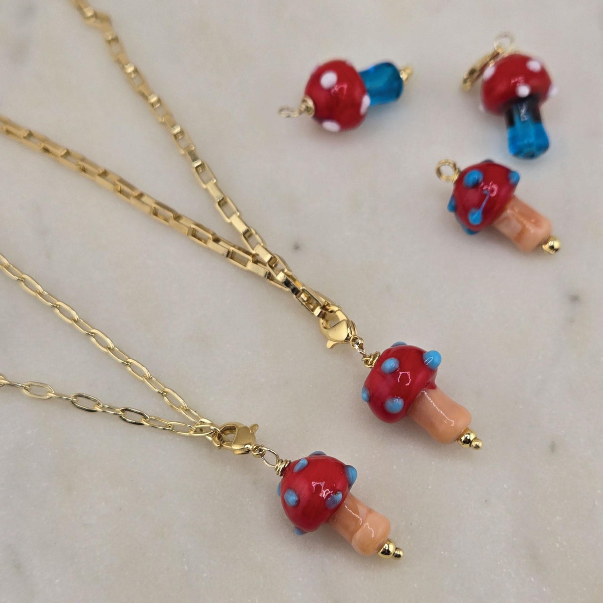 14K Gold-Plated Mushroom Necklace or Bracelet: Cottagecore Jewelry