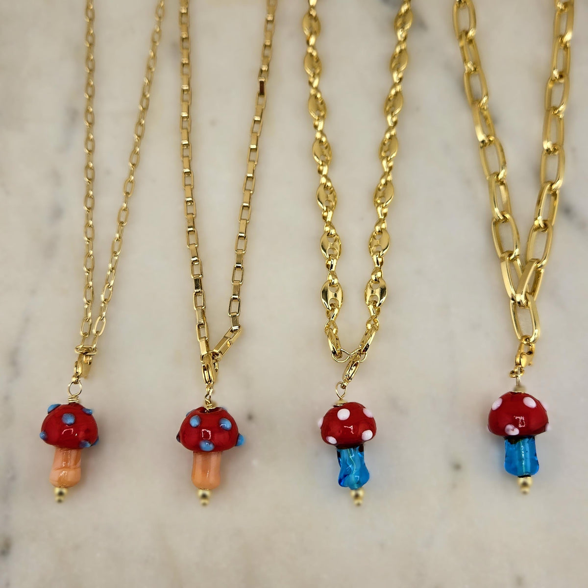 Gold Mushroom Charm Necklace  Bracelet Cottagecore Nature Jewelry Boho Dainty Gift for Her