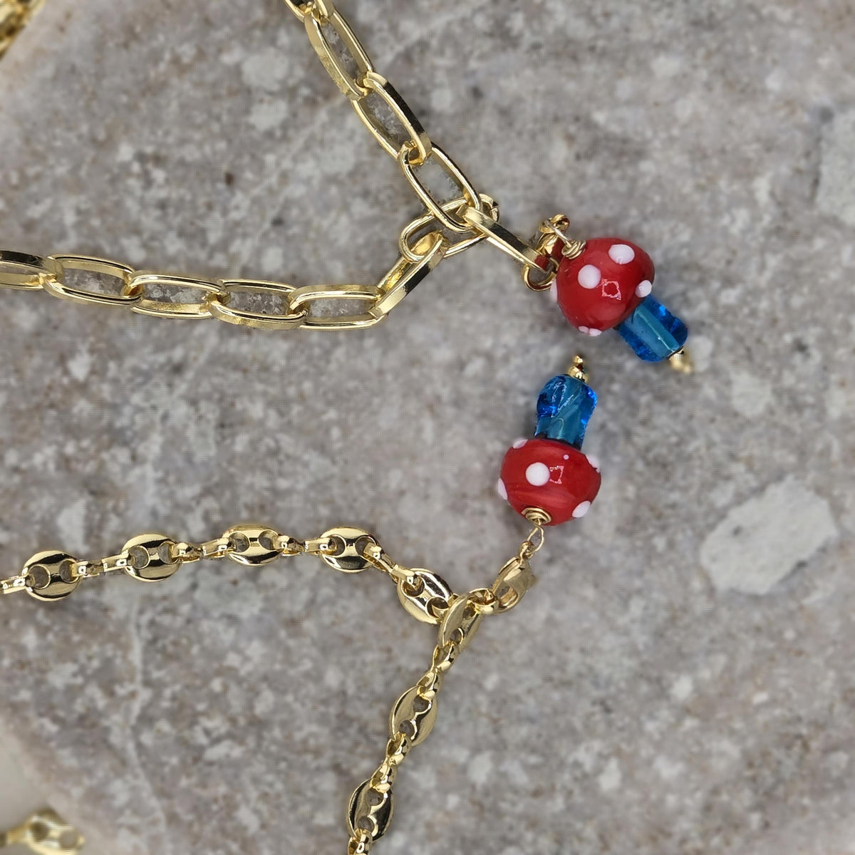 Gold Mushroom Charm Necklace  Bracelet Cottagecore Nature Jewelry Boho Dainty Gift for Her