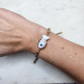 Dainty Glass Fish Evil Eye Bracelet, Adjustable Friendship Jewelry, Protection Cord Gift
